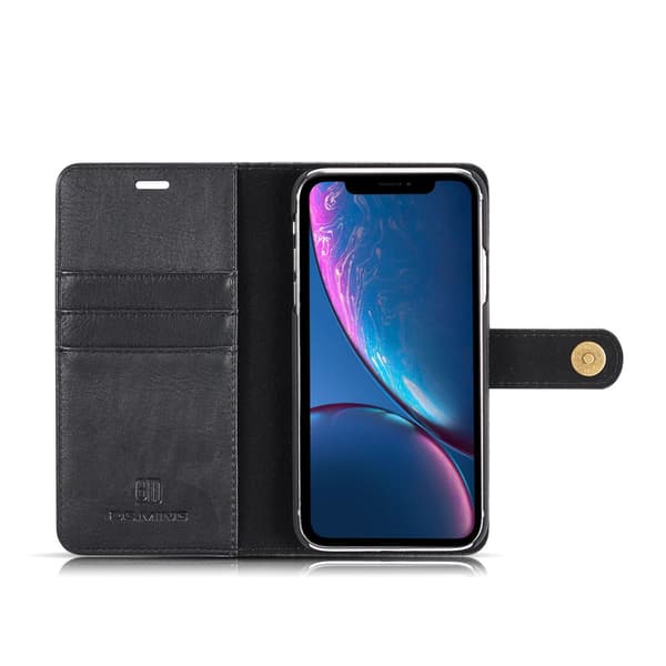 DG.MING 2-in-1 Magnet Wallet iPhone XR Black