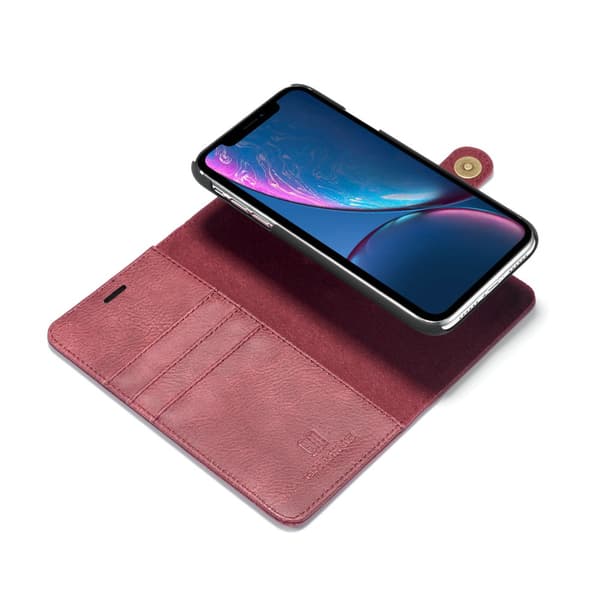 DG.MING 2-in-1 Magnet Wallet iPhone XR Red