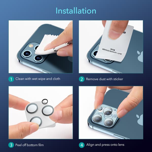 ESR Heltäckande Linsskydd iPhone 12 Pro 2 Pack