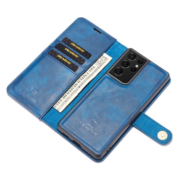 DG.MING 2-in-1 Magnet Wallet Samsung Galaxy S21 Ultra Blue