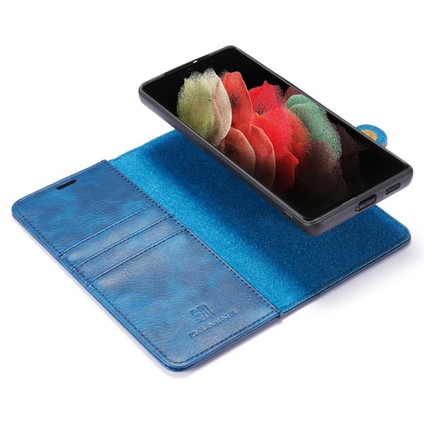 DG.MING 2-in-1 Magnet Wallet Samsung Galaxy S21 Ultra Blue