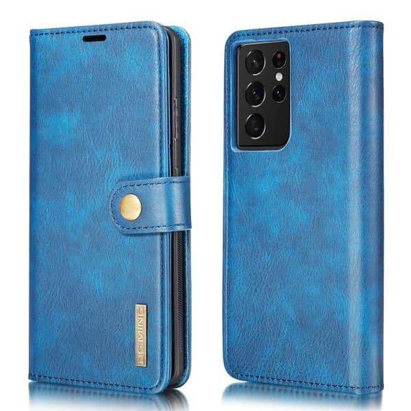 DG.MING 2-in-1 Magnet Wallet Samsung Galaxy S21 Ultra Blue