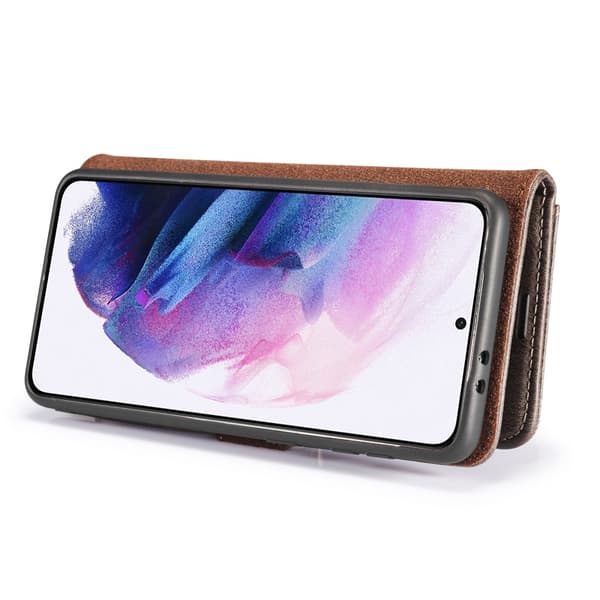 DG.MING 2-in-1 Magnet Wallet Samsung Galaxy S21 Plus Brown