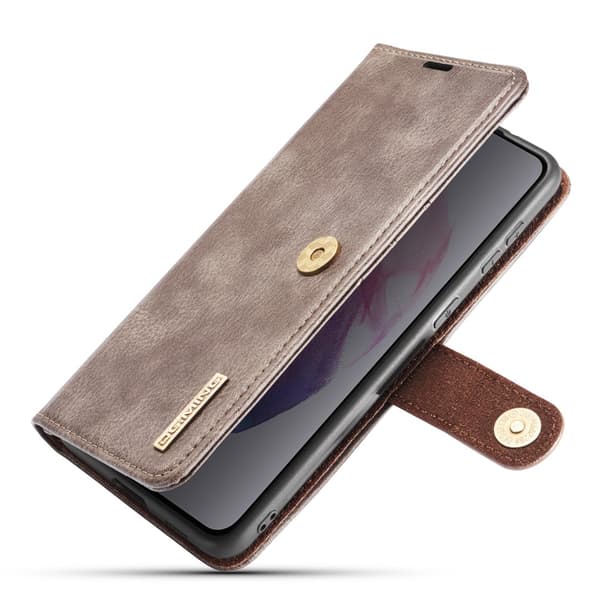 DG.MING 2-in-1 Magnet Wallet Samsung Galaxy S21 Plus Brown