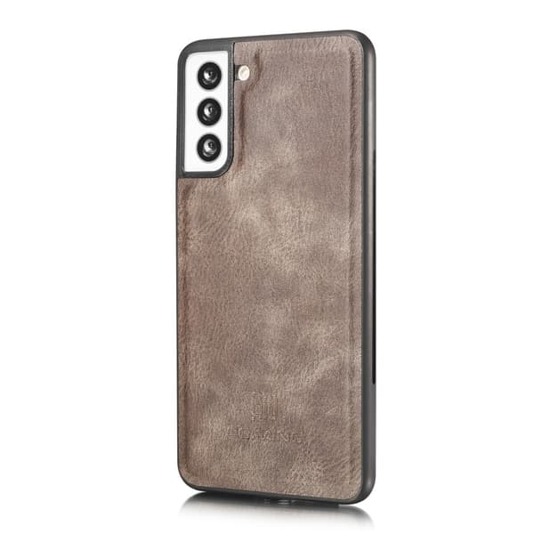 DG.MING 2-in-1 Magnet Wallet Samsung Galaxy S21 Plus Brown