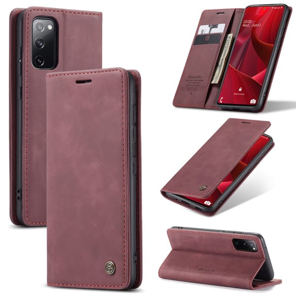 CaseMe Slim Plånboksfodral Galaxy S20 FE Röd