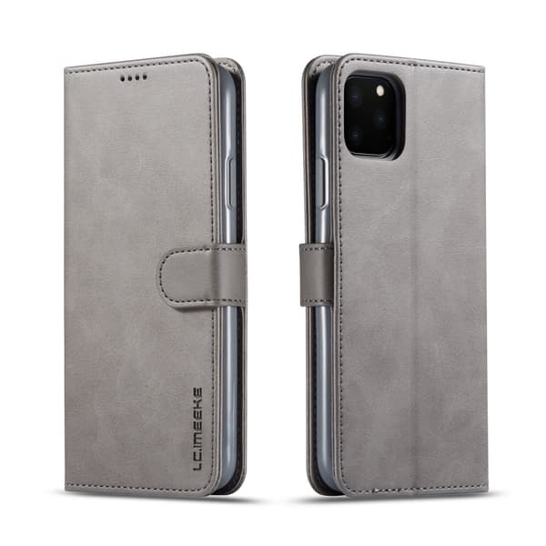 LC.IMEEKE Plånboksfodral i Läder iPhone 11 Pro Max Grå