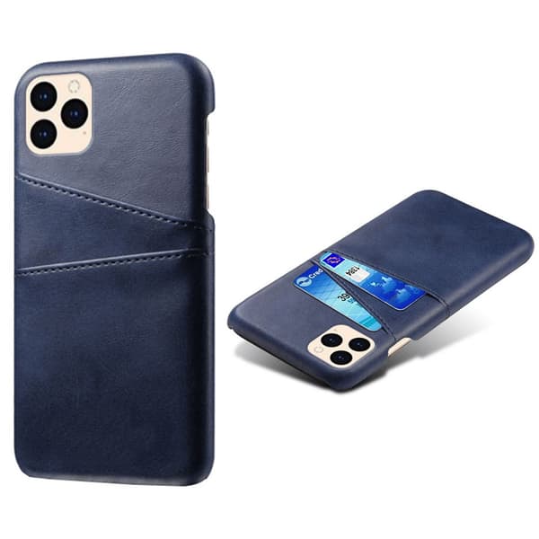 Läderskal Med Kortfack iPhone 12/12 Pro Blå