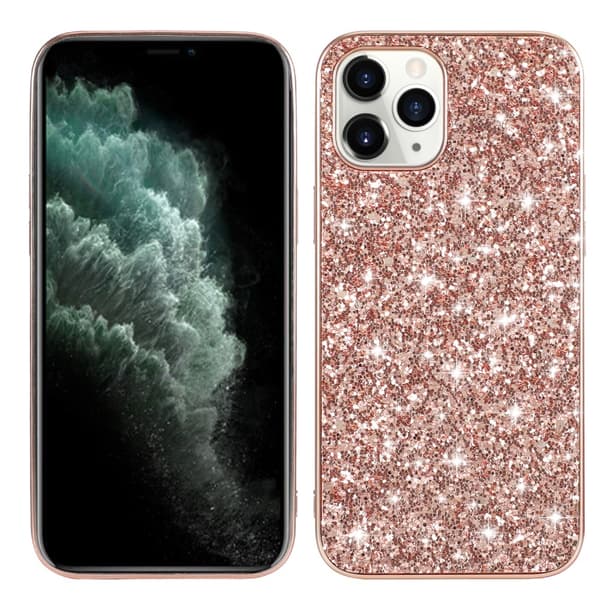 Glitterskal iPhone 12/12 Pro Rose Guld