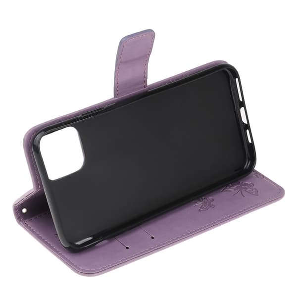 Läderfodral Fjärilar iPhone 11 Lila