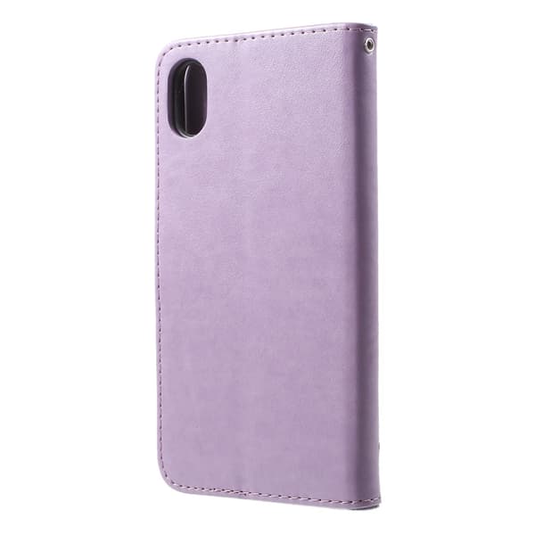Läderfodral Fjärilar iPhone XR Lila