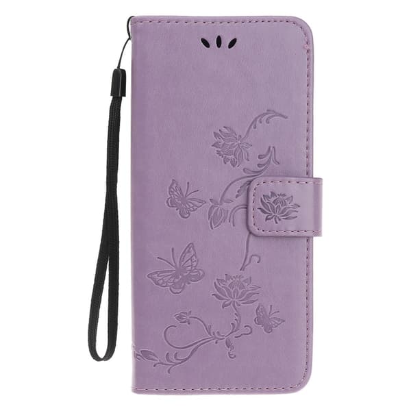Läderfodral Fjärilar iPhone 12 Mini Lila