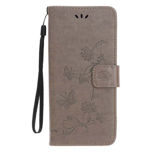 Läderfodral Fjärilar iPhone 12 Mini Grå
