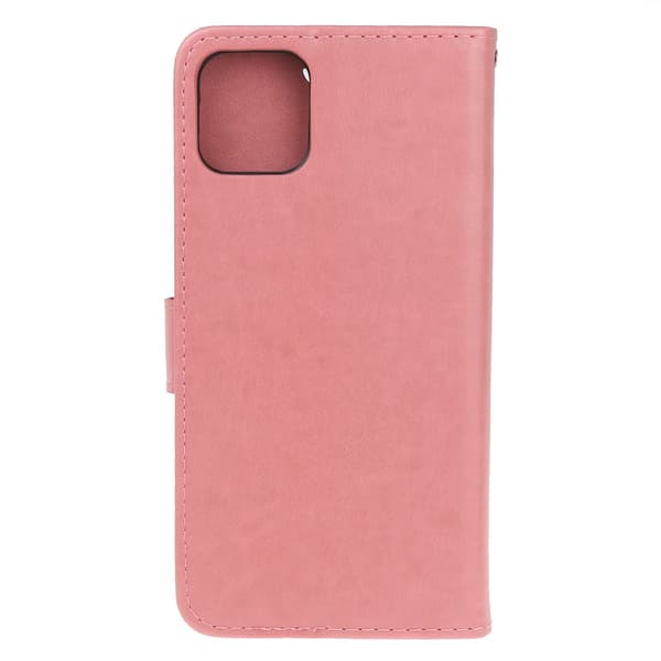 Läderfodral Fjärilar iPhone 12 Mini Rosa