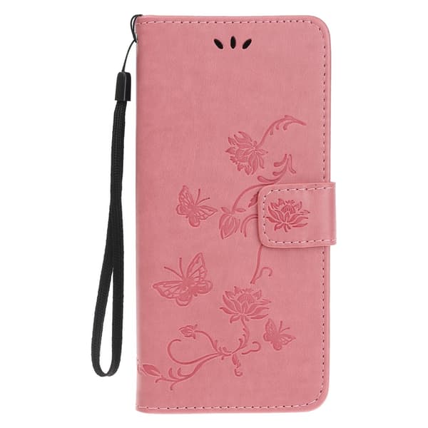 Läderfodral Fjärilar iPhone 11 Rosa