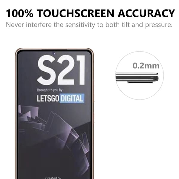 Heltäckande Härdat Glas Skärmskydd Samsung Galaxy S21 Svart
