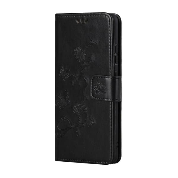 Läderfodral Fjärilar Samsung Galaxy S21 Plus Svart