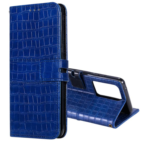 Fodral Krokodilmönster Samsung Galaxy S21 Ultra Blå