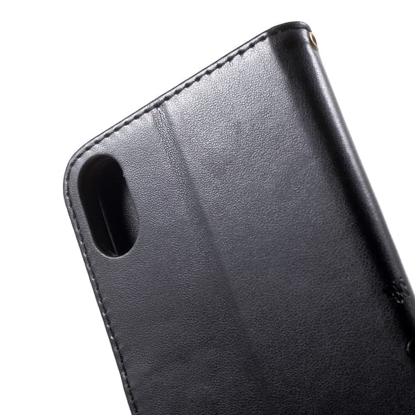 Läderfodral Fjärilar iPhone XS Max Svart