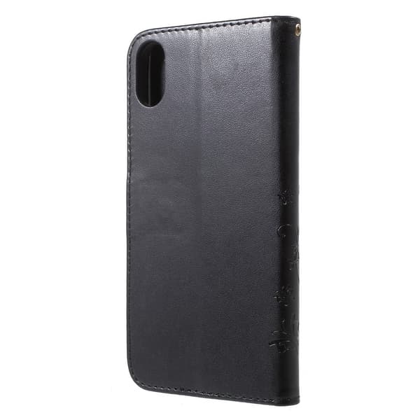 Läderfodral Fjärilar iPhone XS Max Svart