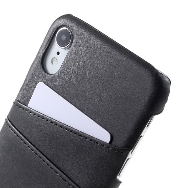 Läderskal Med Kortfack iPhone XR Svart