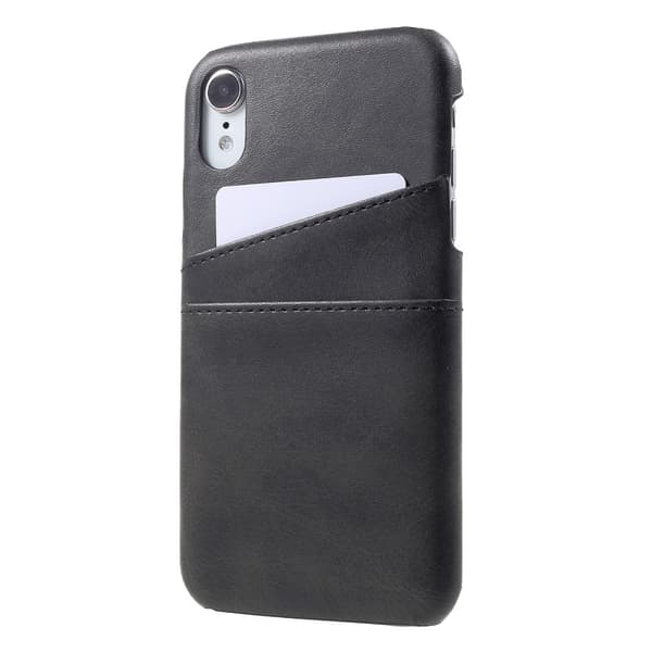 Läderskal Med Kortfack iPhone XR Svart