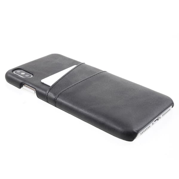 Läderskal Med Kortfack iPhone XS Max Svart