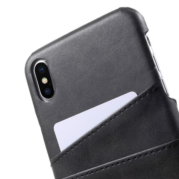 Läderskal Med Kortfack iPhone XS Max Svart