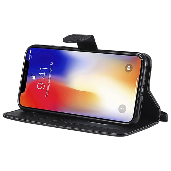 Magnet Leather Wallet iPhone XS/X Svart