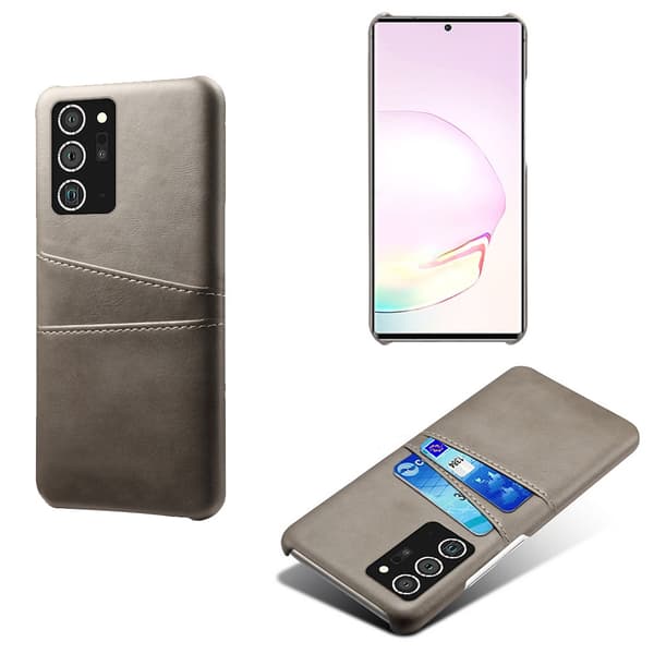 Läderskal Med Kortfack Galaxy Note 20 Ultra Grå