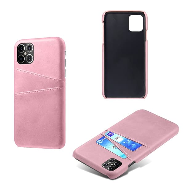 Läderskal Med Kortfack iPhone 12 Pro Max Rosa