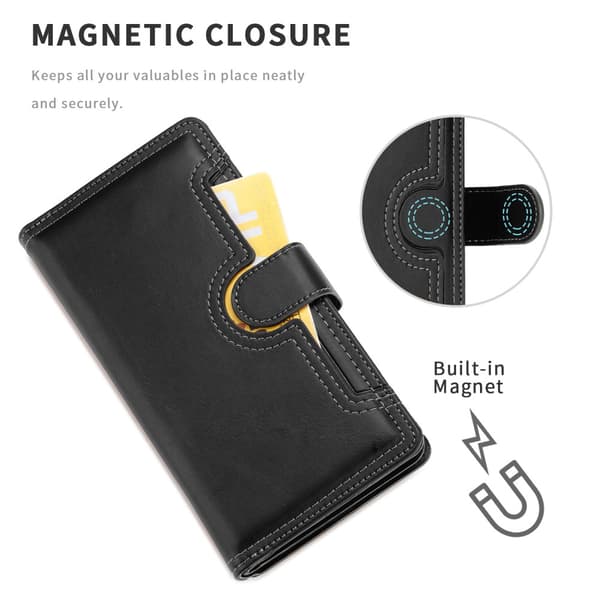 Plånboksfodral Läder Multi-Slot iPhone 12/12 Pro Svart