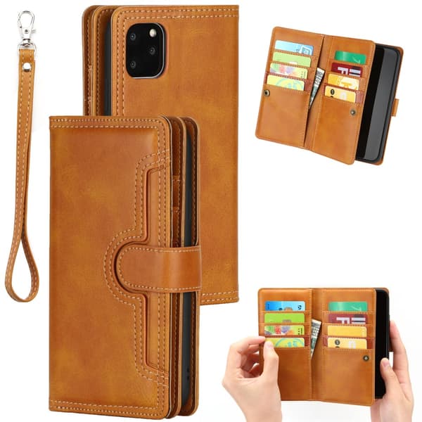 Plånboksfodral Läder Multi-Slot iPhone 11 Pro Brun