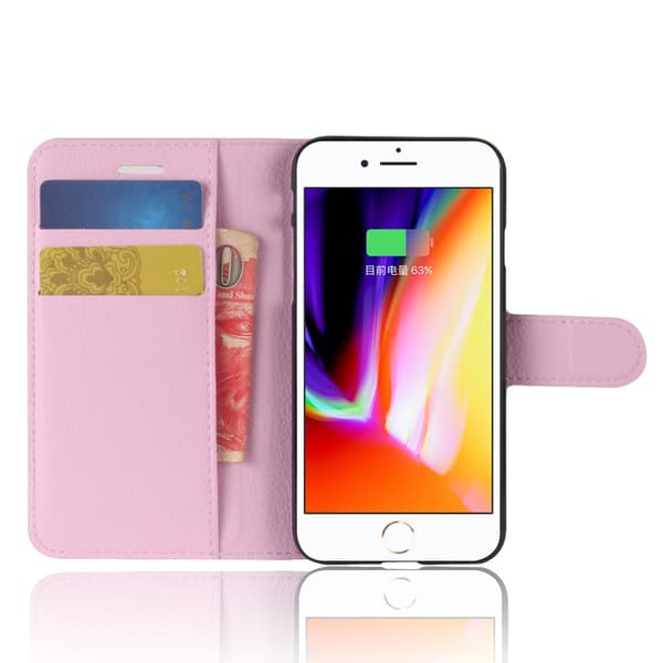 Mobilfodral Läder iPhone 7/8/SE Rosa