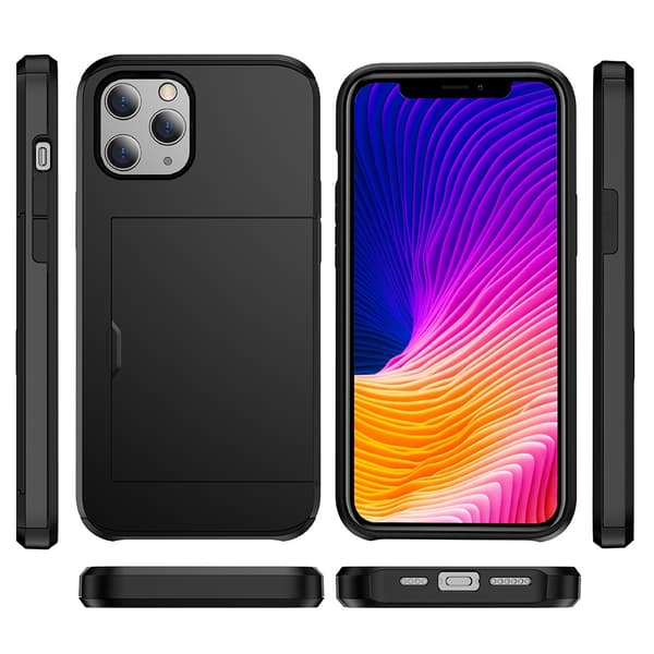 Skal Med Kortfack iPhone 12/12 Pro Svart