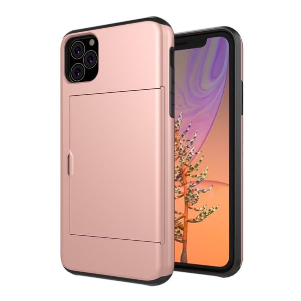 Skal Med Kortfack iPhone 11 Rose Guld