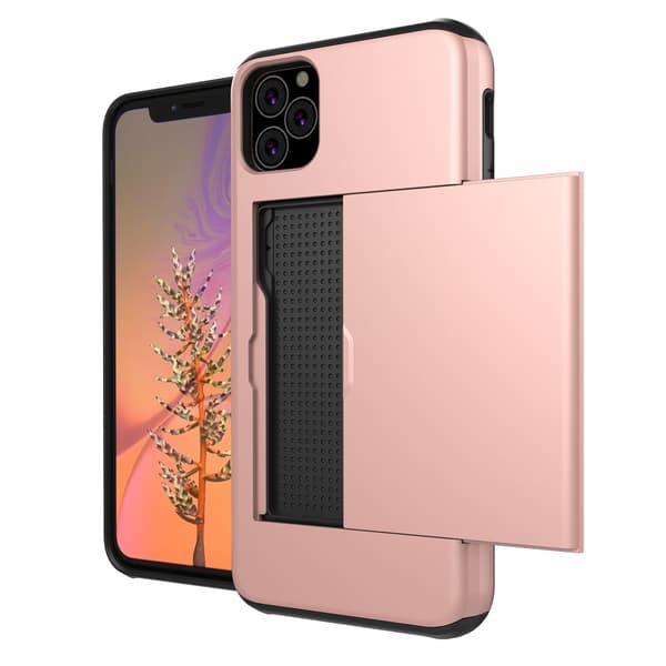 Skal Med Kortfack iPhone 11 Rose Guld