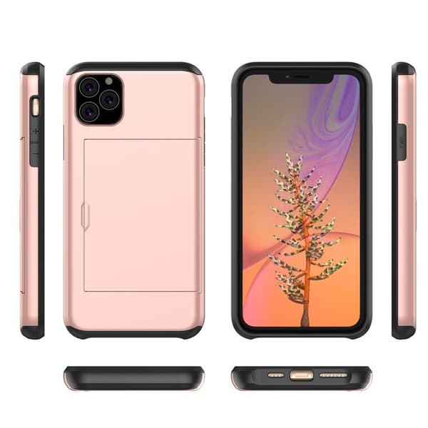 Skal Med Kortfack iPhone 11 Rose Guld