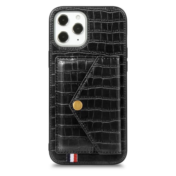 Skal Med Plånbok Krokodilmönster iPhone 12/12 Pro Svart