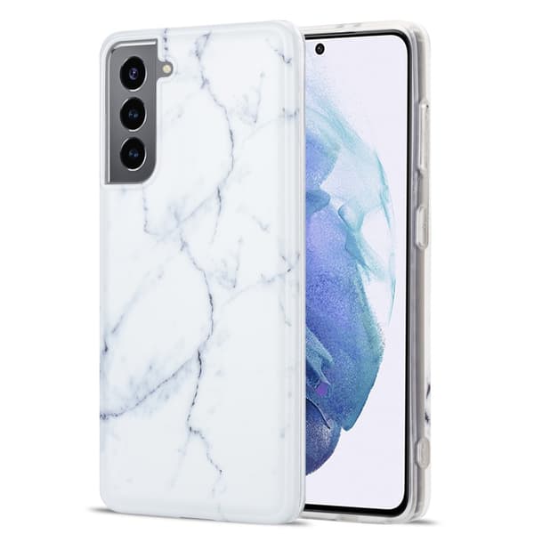 Skal TPU Samsung Galaxy S21 Vit Marmor