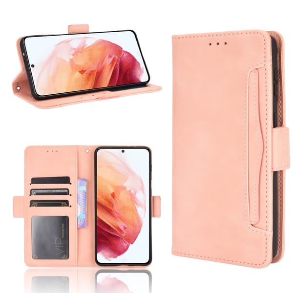 Multi Slot Plånboksfodral Samsung Galaxy S21 Plus Rosa