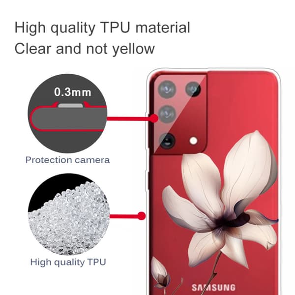 Soft TPU Skal Blommor Samsung Galaxy S21 Ultra