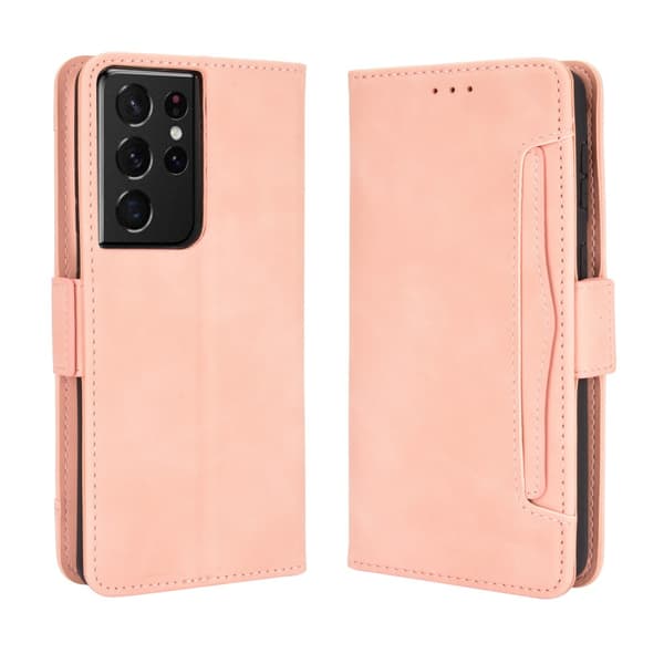 Multi Slot Plånboksfodral Samsung Galaxy S21 Ultra Rosa