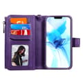 Miniatyrbild 2 av 7: Zipper Magnet Leather Wallet iPhone 12/12 Pro Lila