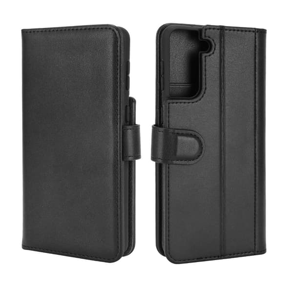 Äkta Läderfodral Samsung Galaxy S21 Plus Svart