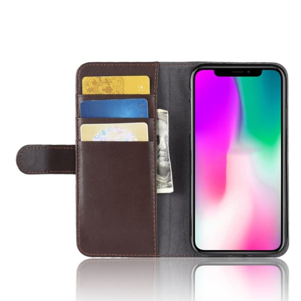 Äkta Läderfodral iPhone XR Brun