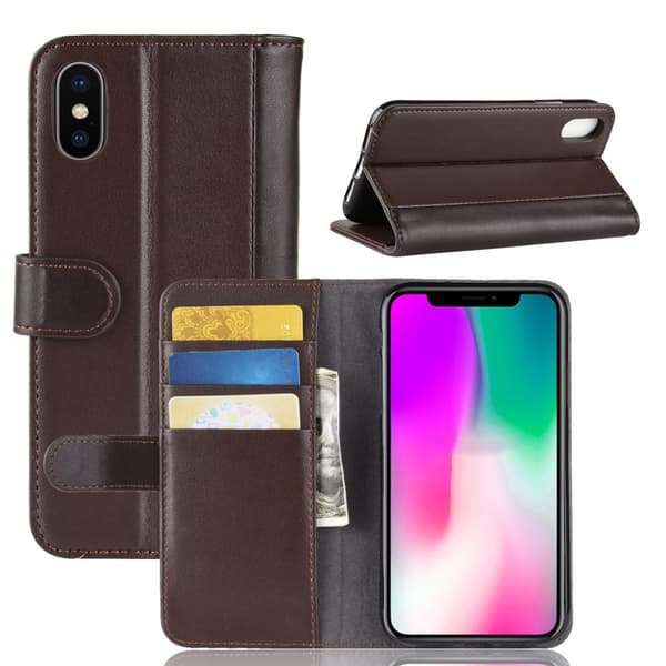 Äkta Läderfodral iPhone XR Brun