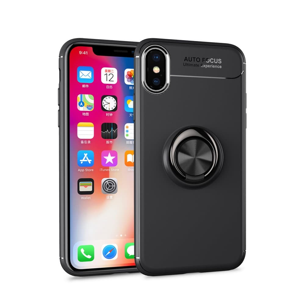 Skal Med Ringhållare iPhone X/XS Svart