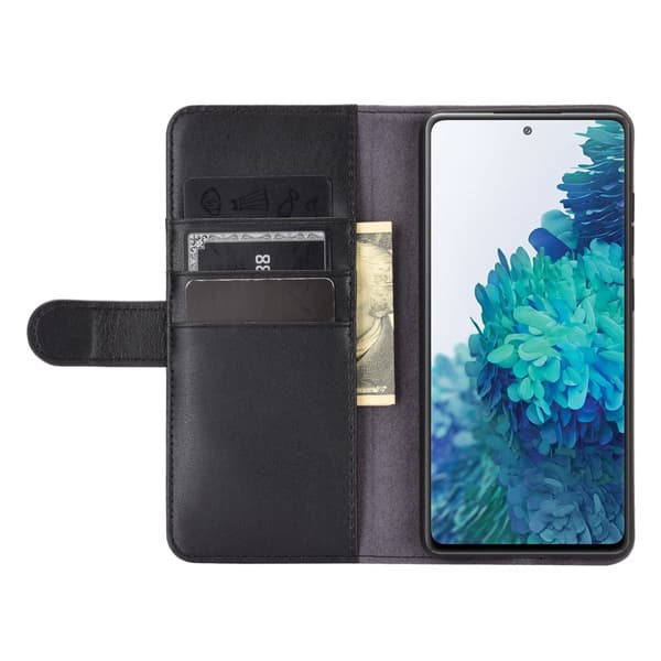 Äkta Läderfodral Samsung Galaxy S20 FE Svart