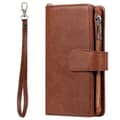 Miniatyrbild 2 av 8: Zipper Magnet Leather Wallet Samsung Galaxy S20 Brun